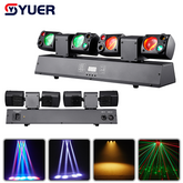 YUER™ 4x5W COB Warm White +2 Red 2 Green Laser Moving Head Light With Strobe Laser Effect DMX512 For DJ Disco Wedding Event Party Bar Club