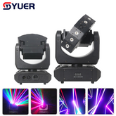 YUER™ MINI 6 Eye Fan Shape RGB Moving Head Laser Light DMX512 Sound Control For DJ Disco Wedding Event Party Bar Club