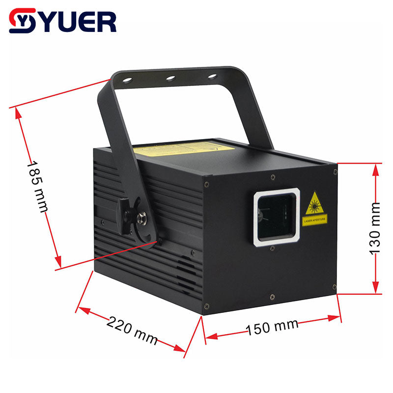 YUER™️ ILDA 1W/2W/3W Full Color Animation Beam Scanner  Laser Light Projector  Stage DJ Disco Bar Club Party Wedding Xmas Effect Show Lamp
