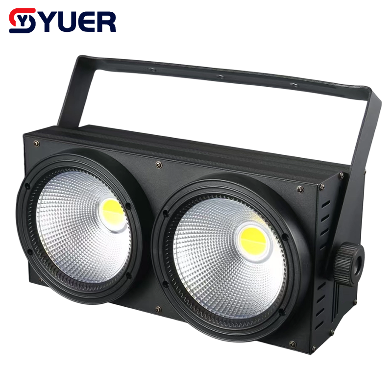 YUER™️Brand New Upgrade 2Eyes 2x100W White+Warm White 2IN1 LED COB Blinder Light Cool and Warm White Professional DJ Party Stage Effect Lighting