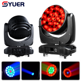 YUER™️19X40W RGBW 4EN1 Lyre Lumière LED WASH ZOOM Commande vocale Commande de cercle Effet RDM DMX512 Pour Ktv Discothèque Dj Bar Éclairage de scène