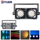 YUER™️ Lumière Blinder LED Étanche IP65 2 Yeux 2X300W RGBAW 5EN1 DMX512 pour DJ Disco Soirée Effet Scène Éclairage Club Nuit Bar