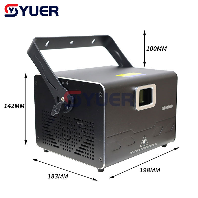 YUER™️ NEW Full Color 6W RGB Animation Laser Stage Light Laser Analog Modulation 30kpps scanner ILDA Control For DJ Disco Bar