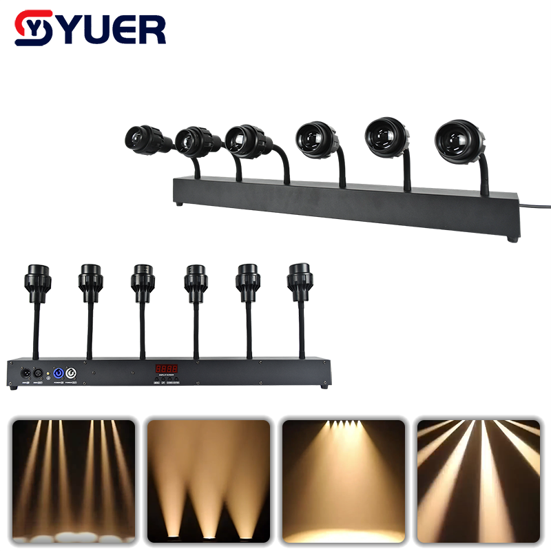 YUER™ NEW 6X10W Warm White+Cold White Beam Spot light Adjustable Aperture Size RDM DMX512 For Party Stage DJ Performance