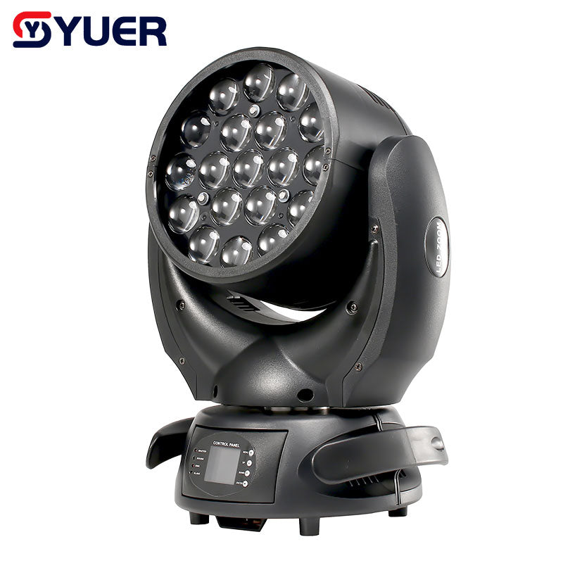 YUER™️ New 19x15W RGBW 4in1 Zoom LED Beam Wash Moving Head Light Professional Dmx Control Beam Lights For Christmas Disco DJ Parties