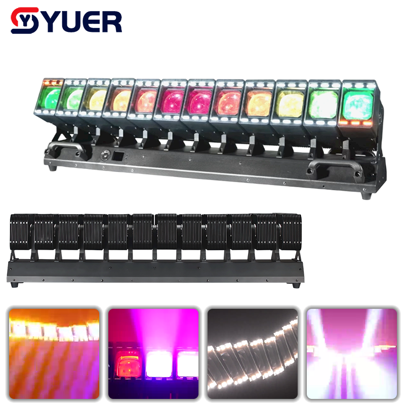 YUER™️Standard Edition LED 12X60W RGBW 4in1+432 Golden +432 Cold White Moving Head Beam Light DMX512 For DJ Disco Party Stage Effect Lighting Night Club Bar Light