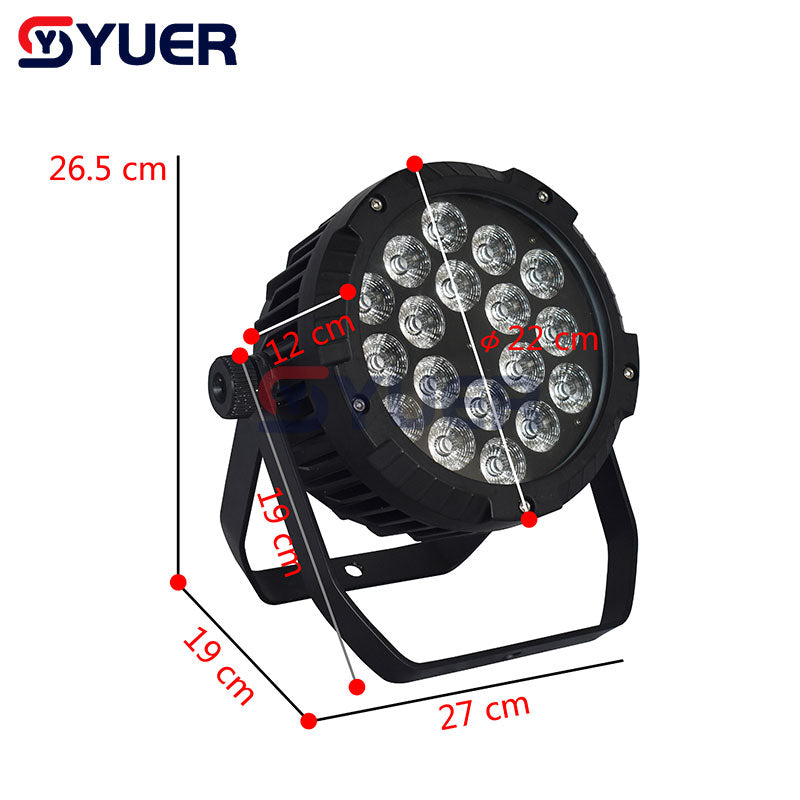 YUER™️ LED Waterproof Par Light 18x10W RGBW 4IN1/18x15W RGBWA 5IN1/18x18W RGBWA+UV 6IN1 LED Stage Light Par Light With DMX512 For Disco DJ Projector Party Decoration Night Light