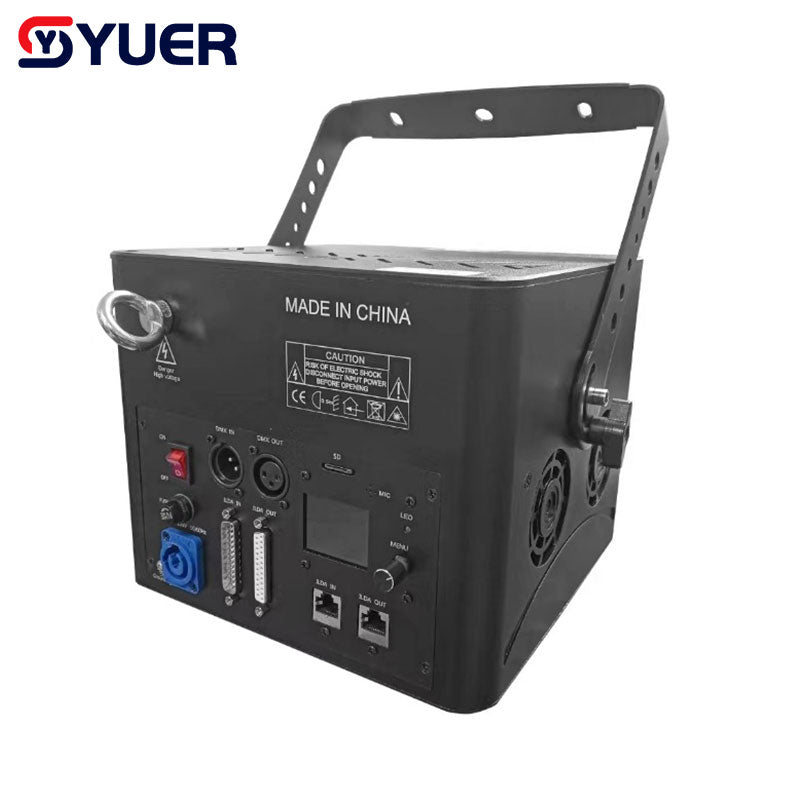 YUER™️ 10W Full Color Laser Light RGB Pattern Scanning Effect Light Stage Projector DMX512 Music Control DJ Disco Party Prom Bar Club Dance Floor