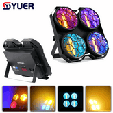 YUER™ 4x50W COB+108x0.2W RGB Audience Light Wash Effect DMX512 Sound Control For DJ Disco Party Bar Club Wedding Stage Effect Lighting