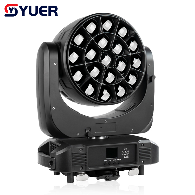 YUER™️19X40W RGBW 4IN1 LED Moving Head Light WASH ZOOM Voice Control Circle Control Effect RDM DMX512 For Ktv Disco Dj Bar Stage Lighting
