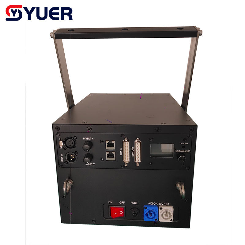 YUER™️ 20W 40K Full Color RGB Scanning Effect Laser Light DMX512 Music Control Laser Projector DJ Disco Stage Party Bar Indoor Outdoor