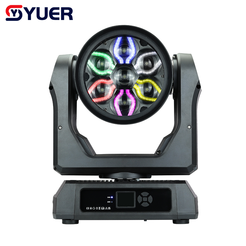 YUER™️Copy Martin MAC Aura XIP WaterProof IP65 7X60W RGBW Bee Eye Moving Head Light Wash Zoom With Auxiliary LED CTC DMX512 For Disco DJ Projector Party