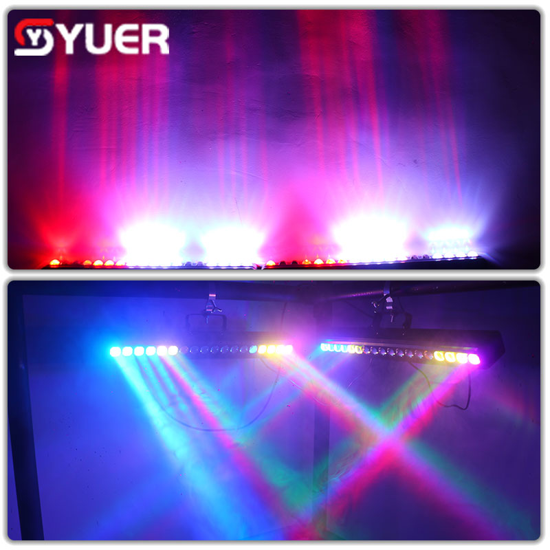 YUER™️ New 18X3W LED RGB Full Color Wash Light Stage Light Curtain Wall Wash Horse Racing Effect DMX512For DJ Disoc Party Bar Light