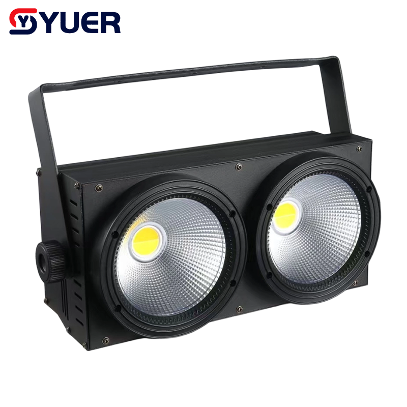 YUER™️Brand New Upgrade 2Eyes 2x100W White+Warm White 2IN1 LED COB Blinder Light Cool and Warm White Professional DJ Party Stage Effect Lighting