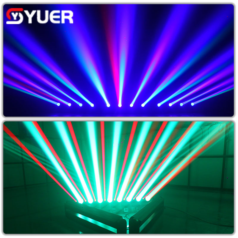 YUER™️ NEW Dj Moving Head Laser Light 8+8 eyes Red Laser RGB LED Beam Lighting DMX512 For Stage Night Club Bar Dance Floor