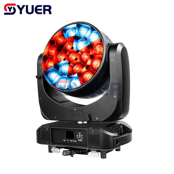 ぐるぐるおめめ YUER™️ 19X40W Bee Eye Zoom RGBW Moving Head Light DMX512 21
