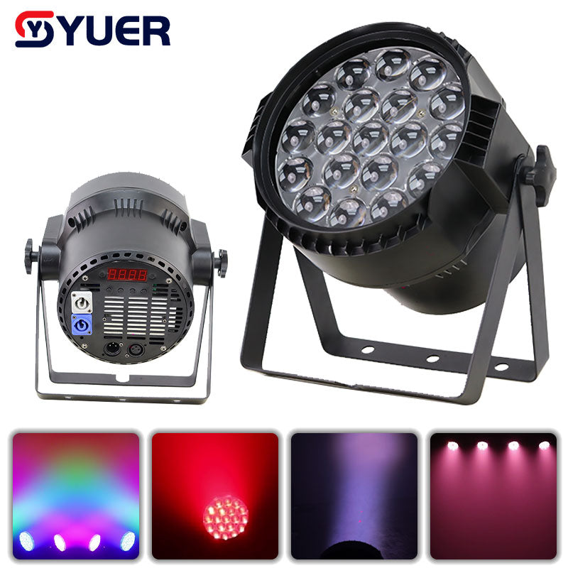 YUER™ 19x15w LED RGBW 4in1 Wash Beam Zoom Effect Par Lights Aluminum Case Strobe DMX Music Dj Disco Stage Chirstmas Background