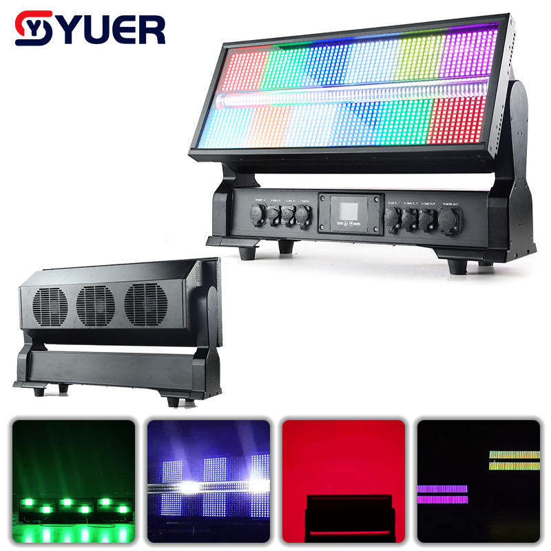 YUER™ Copy GLP JDC1 Ip65 waterproof moving head strobe light 1320 pcs RGB 3 in 1+216 pcs white DMX52 GLP moving head strobe DJ party disco light background decoration effect light