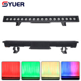 Lave-mur à LED YUER™ IP65 étanche, pleine couleur 18x8W RGBW 4-en-1, dispositif de contrôle DMX, convient pour la décoration de discothèques, scènes, bars.