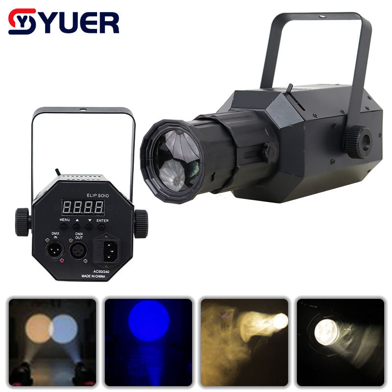 YUER™ 30W/60W COB Warm White/COB Cool White/RGB Mini Zoom Spotlight DMX512 Follow spot lights for Party Stage DJ Performance