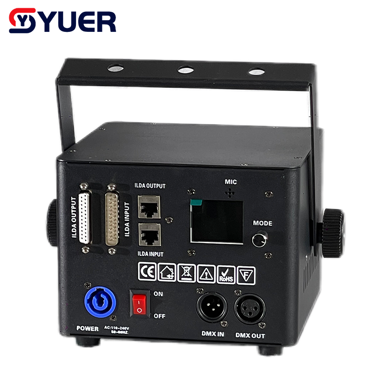 YUER™️ New 5W RGB Animaiton Laser Light With APP Control Beam Pattern Stage Lights DMX512 16CH DJ Disco Wedding Bar Stage Effect