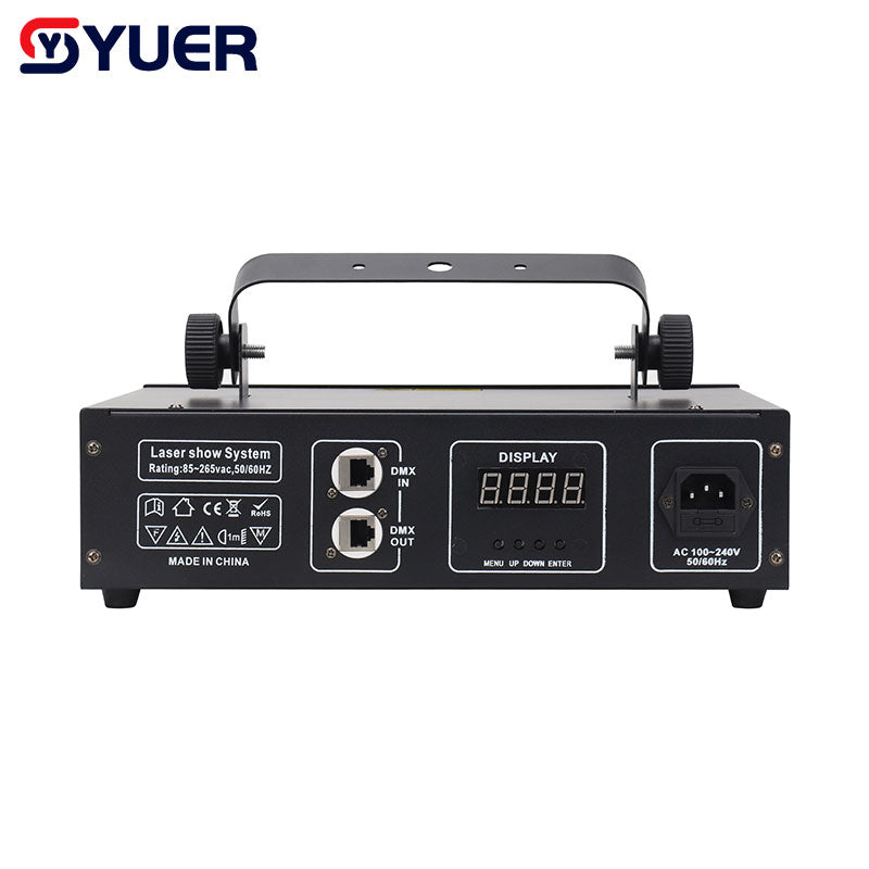 YUER™️ NEW 4.5W RGB Laser Beam Line Pattern Animation Scanner Projector DJ Disco Stage Lighting Effect Dance Party Holiday Bar Club DMX