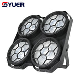 YUER™️ NEW  4 eyes 4X50W Cool Warm White  COB + RGB Flood Blinder Lights DJ Audience Stage Lighting Effect Disco Bar Wedding Party