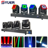 YUER™ Lyre mobile 4x80W LED RGBW 4EN1 Faisceau lumineux avec anneau, rotation infinie, projecteur Wash, effet de scène DMX512 pour DJ, discothèque, mariage, club