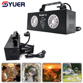 YUER™️Mini machine à bulles à double tête Effet de scène avec télécommande DMX512 pour DJ Fête Mariage Club Effets de scène Lumière LED à tête mobile