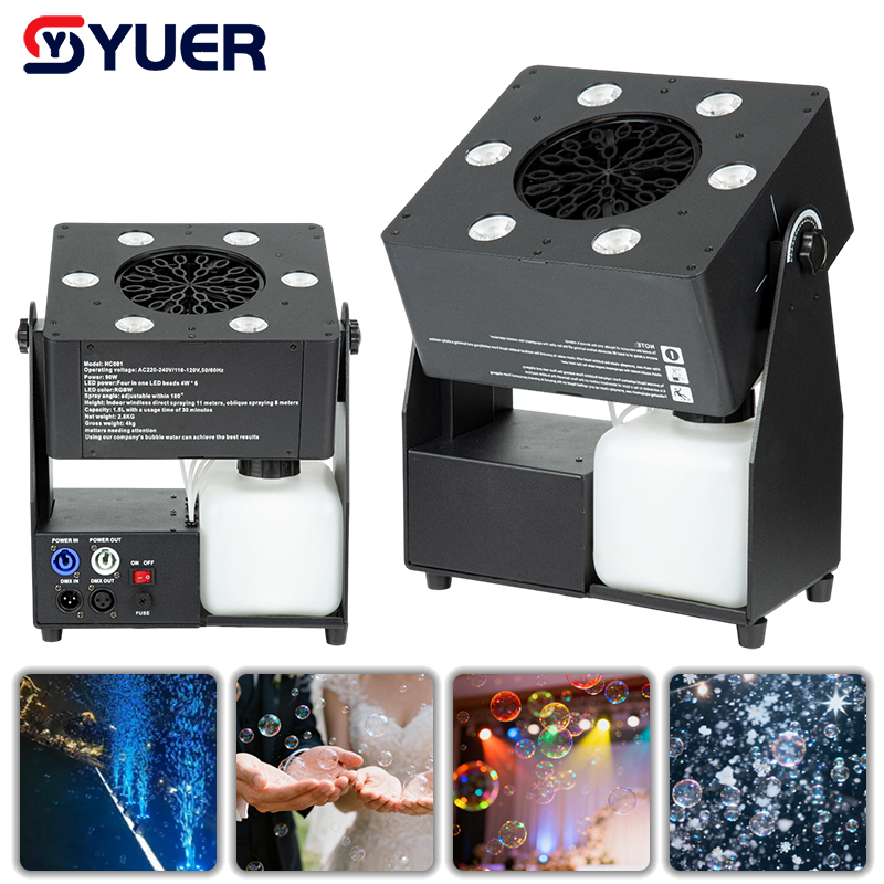 YUER™️LED RGBW 4in1 Concert Party Stage effect Bubble Machine Remote Control DMX512 For DJ Disco Bar Wedding Club