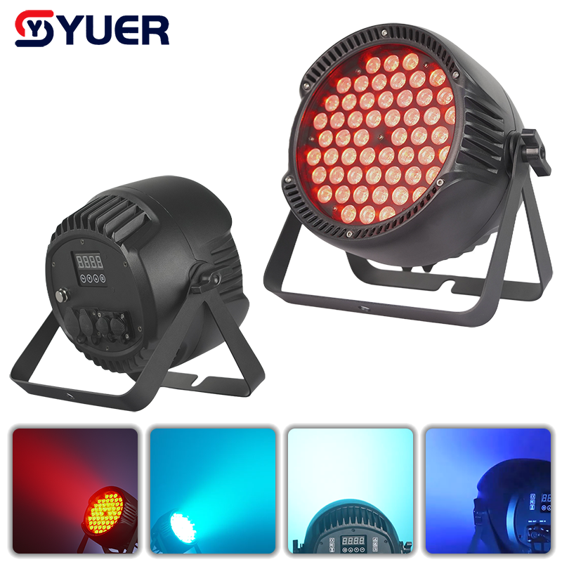 YUER™️ LED Waterproof IP65 54X3W RGB Par Light With Wash Strobe Effect Voice Control DMX512 For Disco DJ Projector Party Decoration Night Light