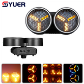 YUER™️LED 6x20W Or + 102X0.2W RVB 2 Yeux Lyre Effet Lumière Avec Anneau Rotation Infinie DMX512 Pour DJ Disco Scène Mariage Fête