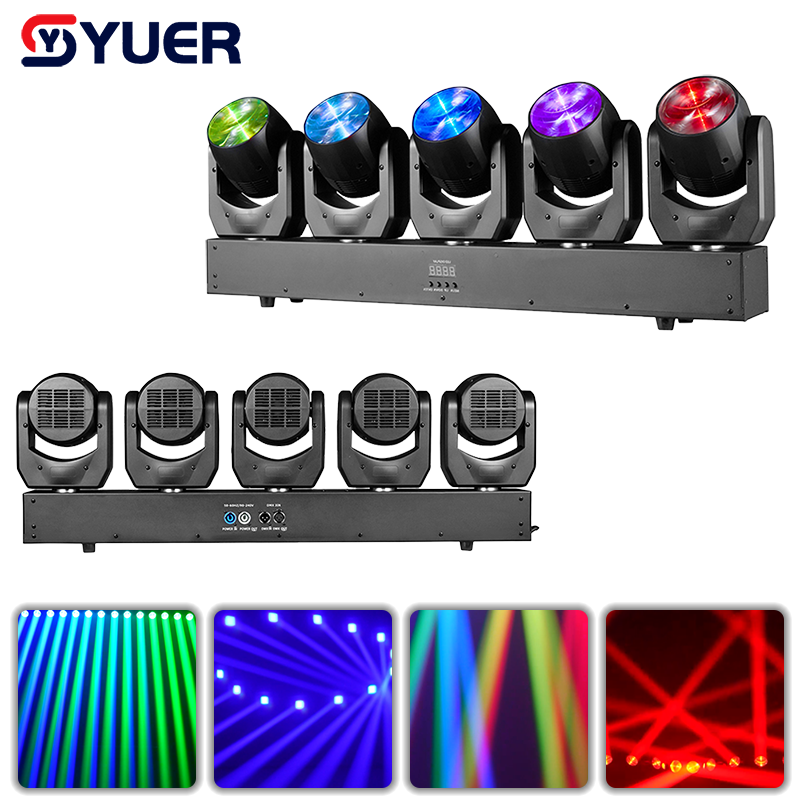 YUER™️5X60W RGBW Point Control Moving Head Light Beam Horse Racing Effect RDM DMX512 For Stage Light Effect Light Disco Dj Music Party Bar