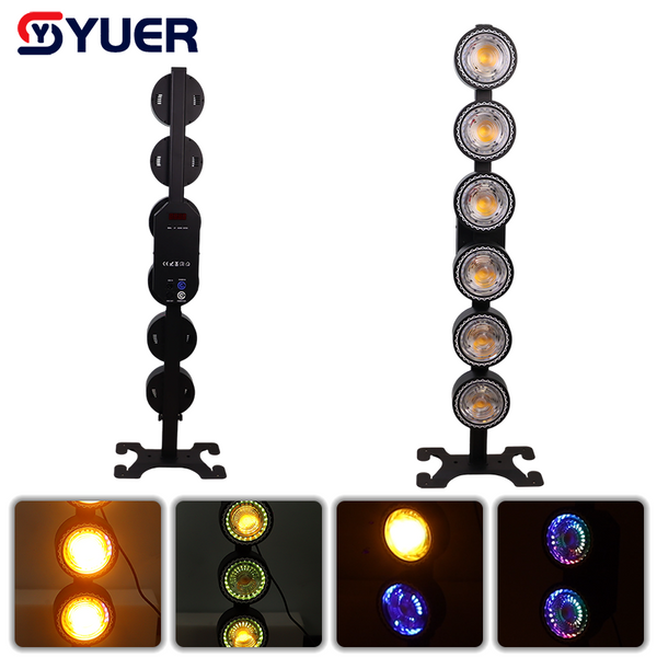 YUER™️LED 6-Eye 6X60W COB Par Light 2200K+RGB Beads Vertical