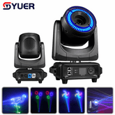 YUER™ 5W Moving Head Animation Laser Light with 96pcs 5050 RGB + 96x1W 3030 White Auxiliary Light Wash Effect DMX512 Control For DJ Disco Party Bar Club Wedding Stage Lighting