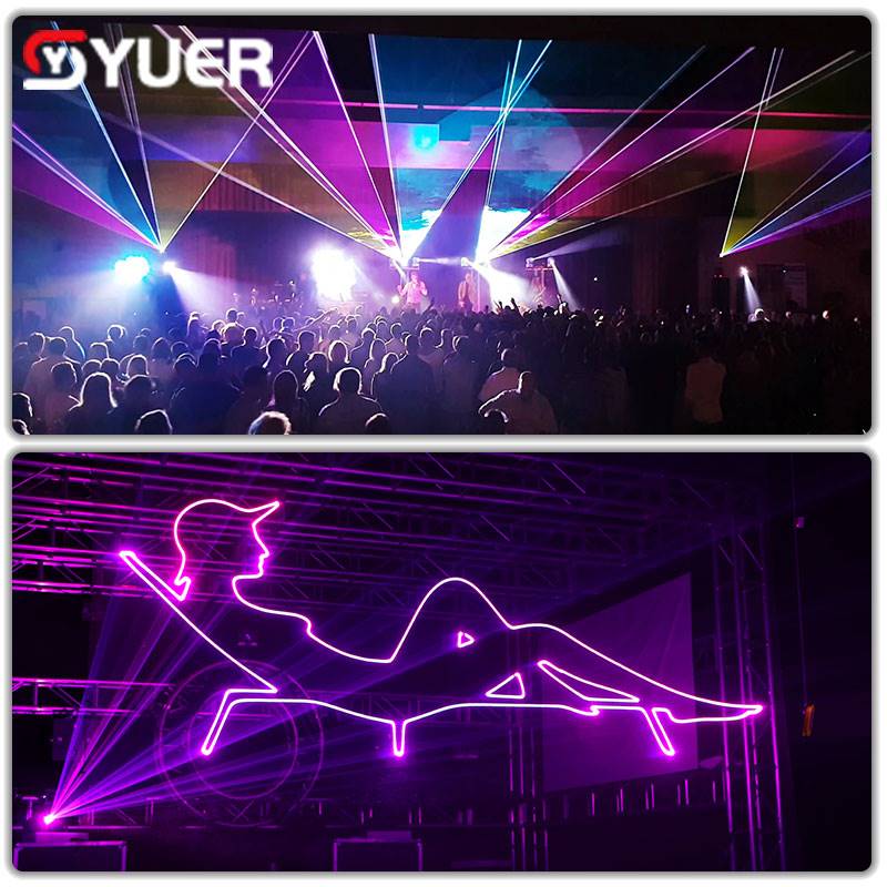 YUER™️ DJ Professional 1W 2W 3W 4W 5W ILDA 3D RGB Scan Beam Laser Light Disco Bar Club Wedding Dance Party Christmas Effect Lamp Pojector