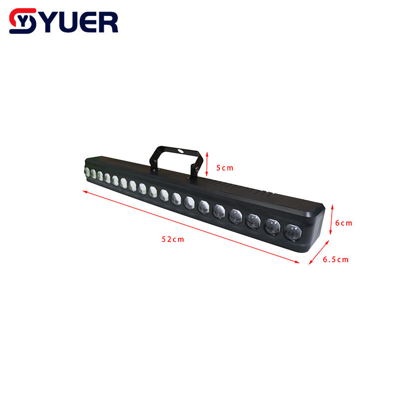 YUER™️ New 18X3W LED RGB Full Color Wash Light Stage Light Curtain Wall Wash Horse Racing Effect DMX512For DJ Disoc Party Bar Light