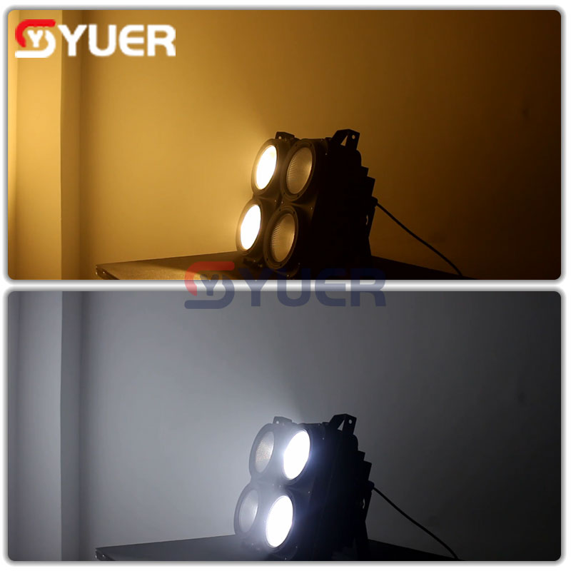 YUER™️ LED COB 4 Eyes 4X100W Blinder Light DMX Stage Lighting Effect DMX Controller Club Show Night DJ Disco Professional Stage Lights