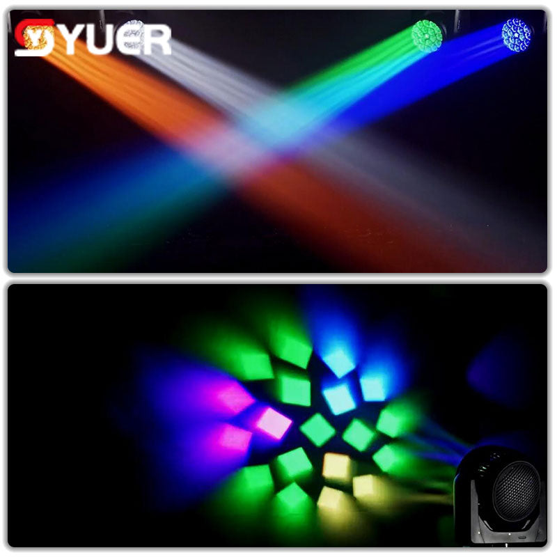 YUER™ 19X40W Bee Eye Zoom RGBW 4 in 1 Moving Head Light DMX512  Beam Strobe Effect DJ Disco Stage Wedding Party Bar