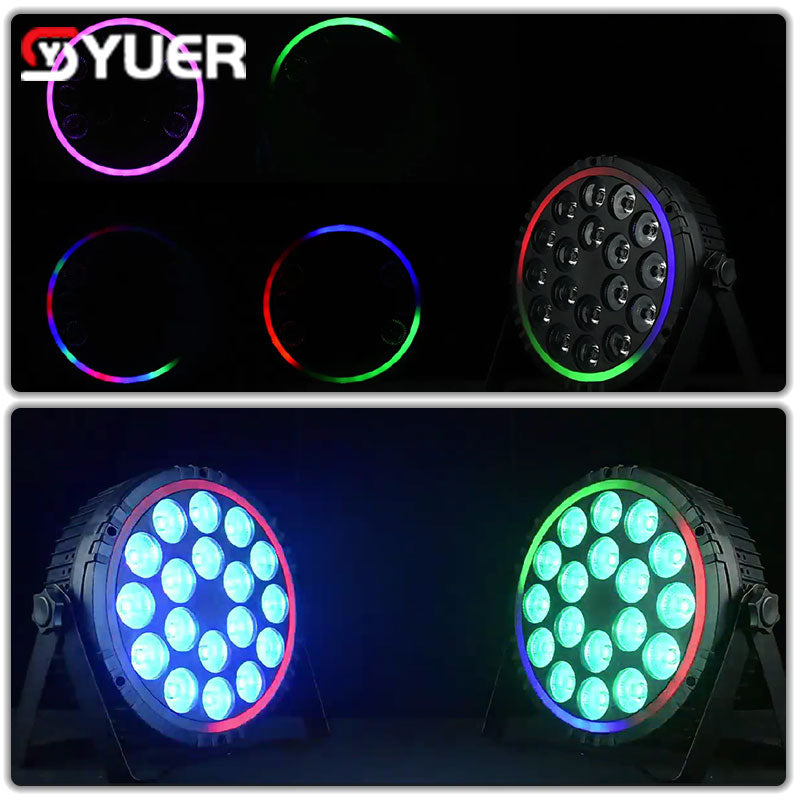 YUER™️ 18X12W RGBW 4in1 LED Par Light With Aperture DMX512 Disco Light Professional Stage Bar Dj Equipment