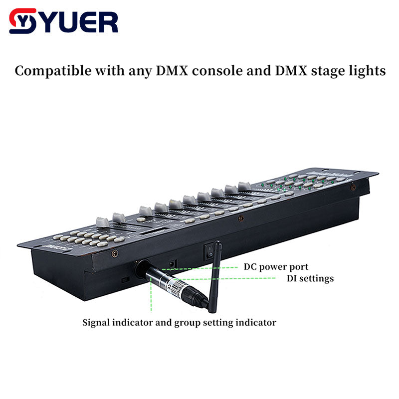 YUER™️ DMX512 Wireless Receiver or Transmitter Laser Light 500m Controller Receiver or Transmitter 2.4G for LED Stage Light LED Light