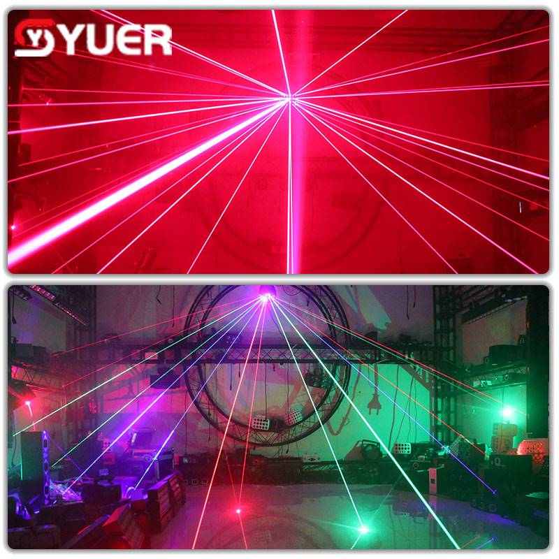 YUER™️ Butterfly Effect Light 32x100MW RGB Laser Beam Projector Party Stage Lighting Indoor Dance Bar Club Laser Night Wedding Lamp