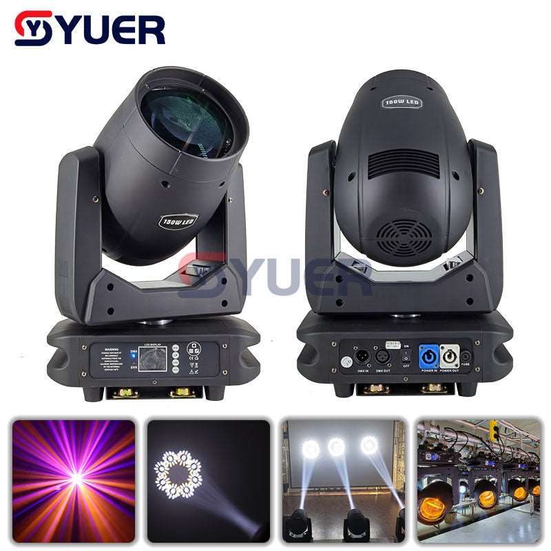 YUER™️ New 150W LED Lyre Moving Head Light Beam Spot 2IN1 LED Light Party Dj Stage Lighting Effect Night Club Wedding Shows Projector