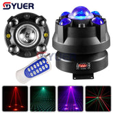 YUER™️ New Kaleidoscope 4in1 Remote DMX Strobe Magic Ball Lighting Beam Effect DJ Disco Party Holiday Wedding
