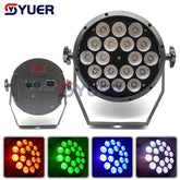 YUER™️ LED Par Light 18X12W RGBW 4IN1 Dmx512 Control Wash Strobe Sound Activated Professional Dj Party Stage Entertainment Lamp