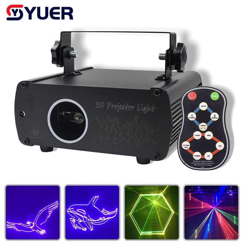 YUER™️ 3D RGB Animation Laser Projector Scanner Laser Light Stage