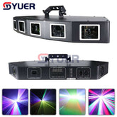 YUER™️ Fan Shaped 6 head Full Color Scanning Laser Light Spot Beam Effect Stage Projector DMX512 Voice Control DJ Disco Dance Floor