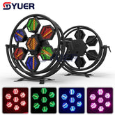YUER™️ Disco LED 7X60W RGBW 4IN1Retro Flash 168pcs SMD5050 RGB Stage Strobe Effect Light For Concert DJ Wedding led Club Party