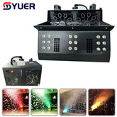 YUER™️ Machine à bulles de brouillard DMX512 et machine à bulles de fumée télécommandée avec lumières LED RVB Machine à bulles à effet de scène DJ avec 2 roues 3.0 2 avis
