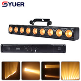 YUER™️ Barre lumineuse à LED 9x12W Ambre COB Effet faisceau doré Lavage Télécommande Éclairage de scène Stroboscope Course de chevaux Fête Dj Disco Bar DMX